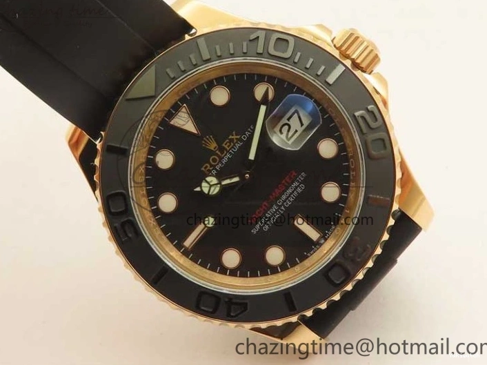 Black on 126655 Black 1:1 Bezel VS3235 Yacht-Master Edition Best Rubber Strap Ceramic RG 3EF 0415